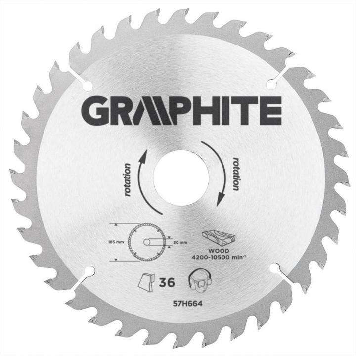 Graphite Kotouč pilový 185x30mm 36z 57H664