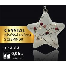 Vánoční hvězda se strunou cesmína 15 LED Crystal 18000320 na baterie