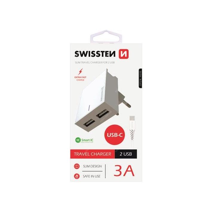 Swissten Adaptér 2xUSB 3A + USB-C