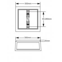 Multifunkční LED panel POLTON 3000-4000-6000K 3CCT čtverec 24W + radar 2160lm