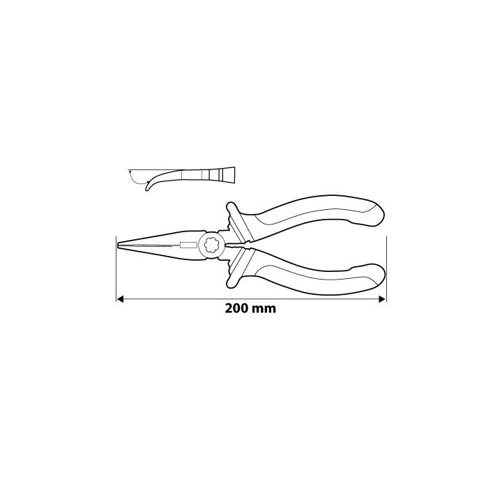 NEO TOOLS Kleště ploché 200mm zahlé čelisti