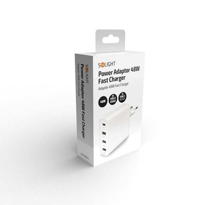 Nabíječka 230V/5V 3xUSB-Az.+USB-CZ 48W bílá