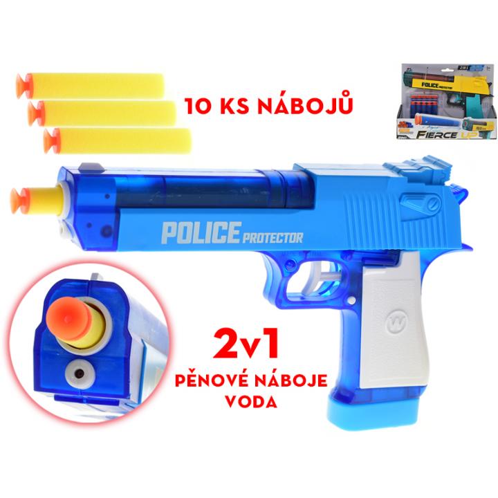 Pistole 23cm vodní/na pěnové náboje 2v1