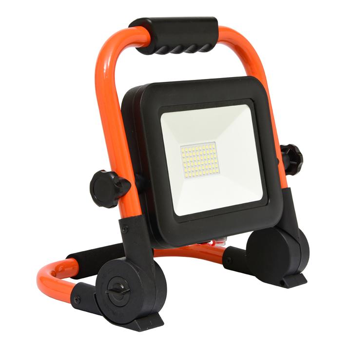 Ecolite LED reflektor 30W, přenosný, nabíjecí, 1800lm, oranžovo-černý