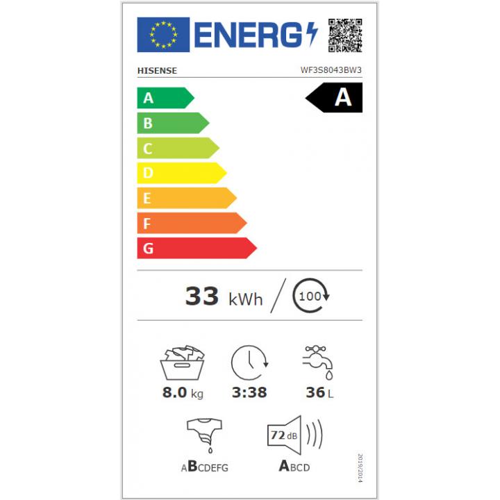 Pračka Hisense WF3S 8043BW3