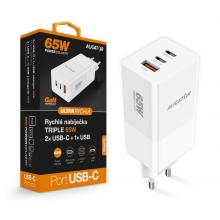 Aligator Nabíječka 230V/5V 2xUSB-Cz.+USB-Az  65W bílá