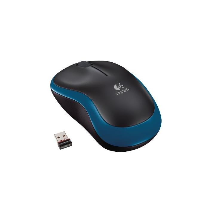 Logitech myš Wireless Mouse M185 Blue, nano, podpora unifying