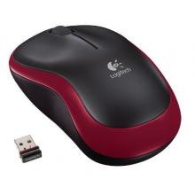 Logitech myš Wireless Mouse M185 Red, nano, podpora unifying